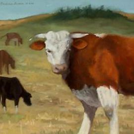 Lou Posner: 'Deom Bull', 2000 Oil Painting, Landscape. Artist Description: Part of the 4- painting, Perry County, Indiana, farmscape suite....
