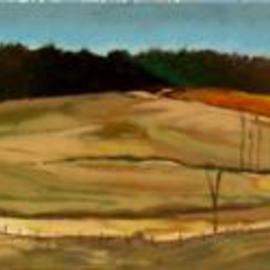 Lou Posner: 'Deom Farm III', 2000 Oil Painting, Landscape. Artist Description: Part of the 4- painting, Perry County, Indiana, farmscape suite.  Custom framed....