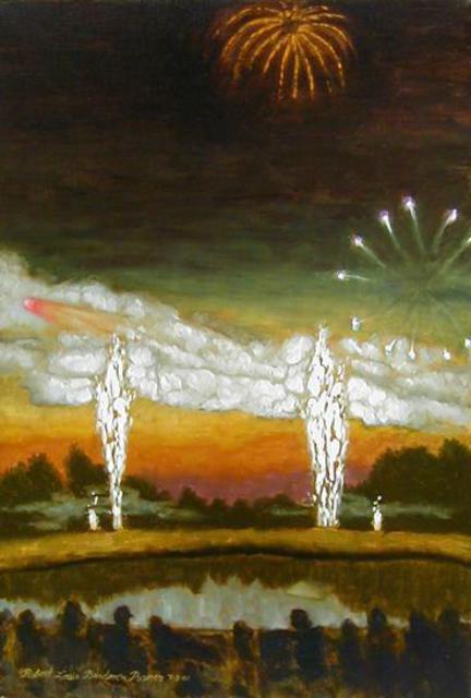 Artist Lou Posner. 'Fourth Of July Fireworks' Artwork Image, Created in 2001, Original Other. #art #artist