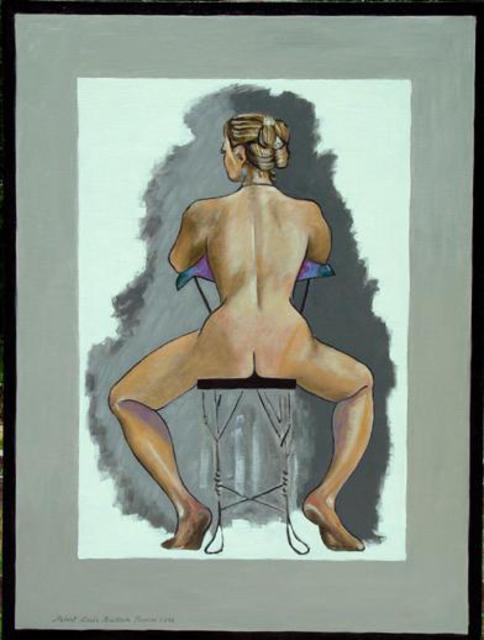 Artist Lou Posner. 'Girl Seated On Ice Cream Parlour Chair' Artwork Image, Created in 2002, Original Other. #art #artist