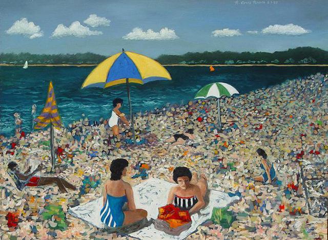 Artist Lou Posner. 'Hammonasset Beach On Sunday' Artwork Image, Created in 1984, Original Other. #art #artist