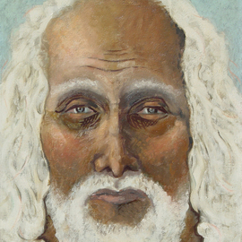Lou Posner: 'Moses', 1978 Oil Painting, Religious. Artist Description:  Moses, atop Mt.  Pisgah, old but not dim of eye, looking out over the Promised Land, a land that God had forbidden him to enter. ...