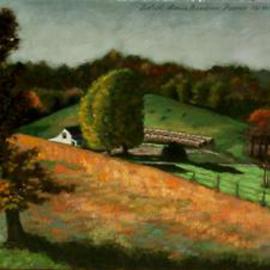 Lou Posner: 'Neighboring Farm', 1999 Oil Painting, Landscape. Artist Description: This is the view from our knoll overlooking our friends' farm down the road.  Recently they rebuilt the old farmhouse and made it into a showplace of sublime country living.  The leaning oak was hit by lightning some years ago, reducing its bulk by 2/ 3, but it ...
