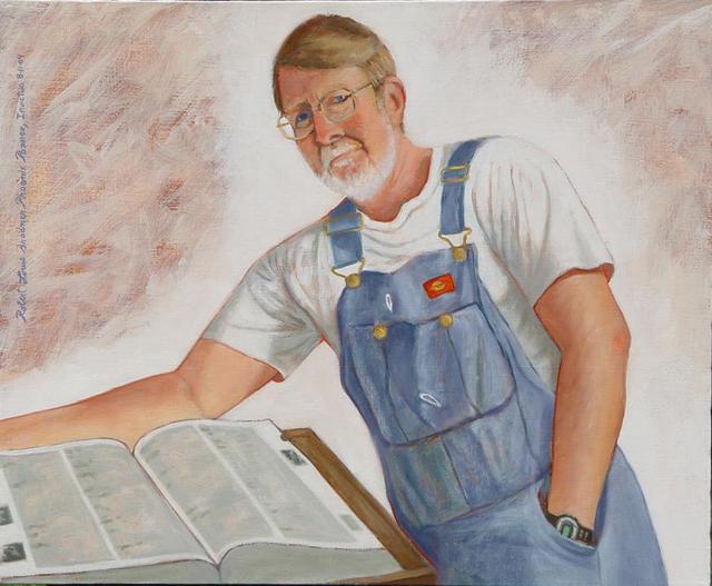 Lou Posner  'Portrait Of David Robbie Robinson In Bib Overalls', created in 2004, Original Other.
