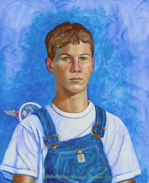 Lou Posner  'Portrait Of Levi Hilgenhold In Bib Overalls', created in 2008, Original Other.
