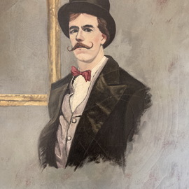 Lou Posner - Portrait of Thomas Horton aka Sandman, Original Painting Oil