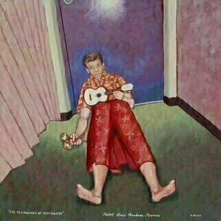 Lou Posner: 'The Beginnings of Psychiatry', 2005 Oil Painting, Humor. 
