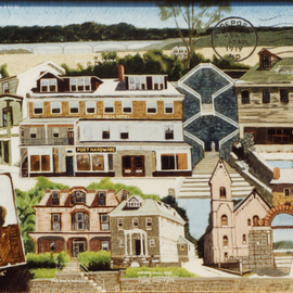 Lou Posner: 'The Birth of Ruth Posner Hyman in Port Deposit MD', 1995 Oil Painting, Family. Artist Description: My Aunt Ruth was born July 11, 1919 in the Buck House or the Falls Hotel both in Pt. Deposit, Maryland, on the Susquehanna River, and ferried, during a flood, to the Falls Hotel or the Buck House to escape the rising waters. She was my fathers sister, ...