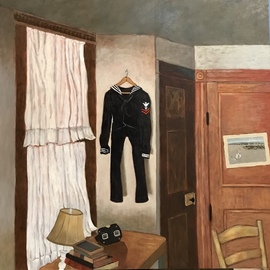 Lou Posner: 'The Nautical Room', 2018 Oil Painting, Interior. Artist Description: Inspired by an eccentric rooming house in New Harmony, Indiana, where each room had a theme. ...