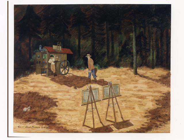 Artist Lou Posner. 'Two Artists And Portable Studio' Artwork Image, Created in 1995, Original Other. #art #artist