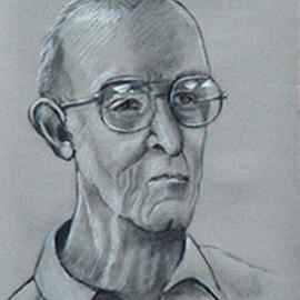 Lou Posner: 'Uncle Al Munchel   charcoal portrait', 2003 Charcoal Drawing, Portrait. Artist Description: Collection of Mark Munchel, son of Albert Munchel....