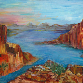 Dune Tencer: 'Red Rocks', 2014 Acrylic Painting, Landscape. Artist Description:   Landscape of the Southwestern Red Rocks.   ...