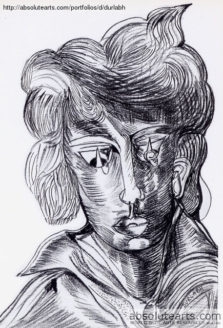 Durlabh Singh  'Portrait', created in 2012, Original Drawing Pen.
