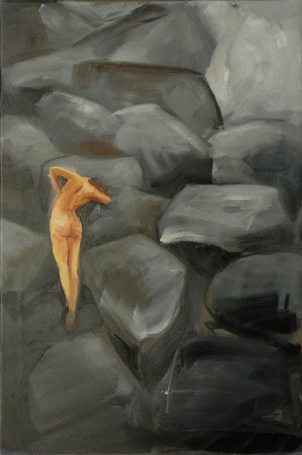 Artist Dusanka Badovinac. 'Stone Nymph' Artwork Image, Created in 2010, Original Painting Oil. #art #artist