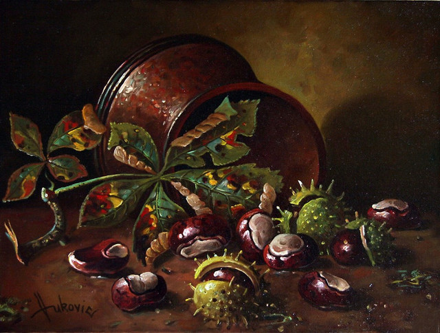 Dusan Vukovic  'Chestnuts', created in 2012, Original Painting Oil.