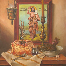 Dusan Vukovic Artwork  John the Baptist, 2015 Oil Painting, Religious