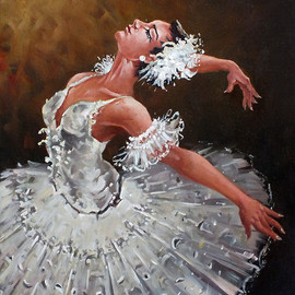 Dusan Vukovic Artwork ballerina  , 2015 Oil Painting, Dance