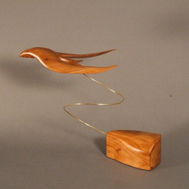 Debra Zelenak: 'Soaring II', 2009 Wood Sculpture, Birds. Artist Description:  bird, birds, stylized, sculpture, butternut, nature, soaring      ...