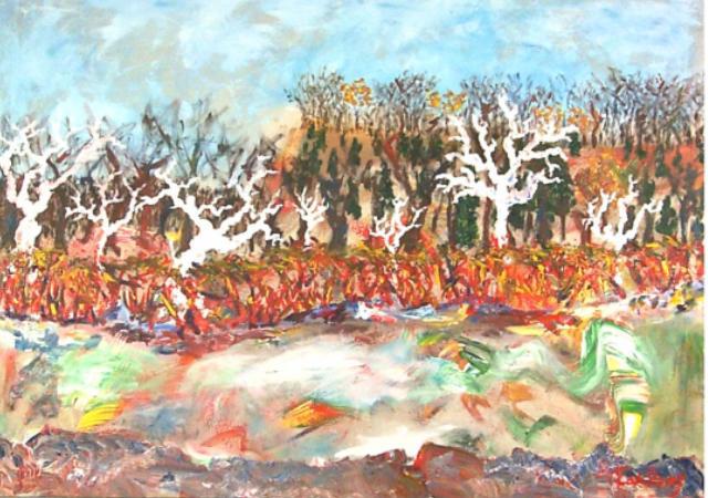 Artist Jack Earley. 'Hillside Across The Creek' Artwork Image, Created in 2001, Original Other. #art #artist