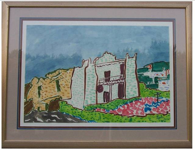 Jack Earley  'Mission Church Zuni Country', created in 1990, Original Other.