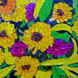 Richard Wynne: 'Bouquet', 2010 Oil Painting, Floral. Artist Description:  floral_ flowers_ representational ...