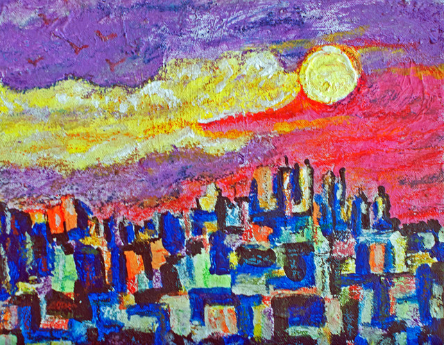 Artist Richard Wynne. 'City Sunset' Artwork Image, Created in 2010, Original Photography Color. #art #artist