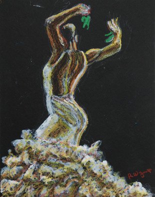 Richard Wynne: 'Flamenco', 2008 Oil Pastel, Dance.  Oil Pastel on cardboard 8/ 23/ 2008 I tried to capture the intensity, feeling and the movement of the dance. ...