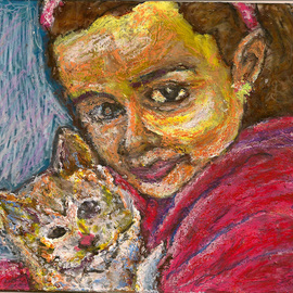 Girl with Kitten By Richard Wynne