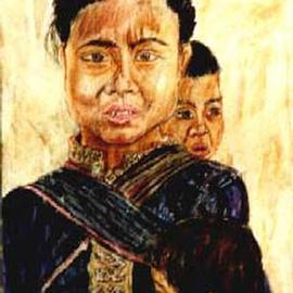 Hilltribe Woman and Children By Richard Wynne