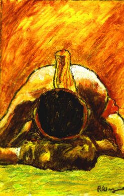 Richard Wynne: 'MuayThai5', 2003 Other Painting, Sports. The fighter prostrates himself to honor his trainer and the fans. This is lacquer, oils, garment dye, acyrlic on mylar film. Again painted on bath sides. ...