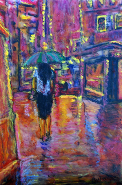 Artist Richard Wynne. 'Rainny Night Woman' Artwork Image, Created in 2009, Original Photography Color. #art #artist