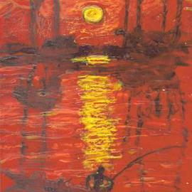 Sun set fishing By Richard Wynne