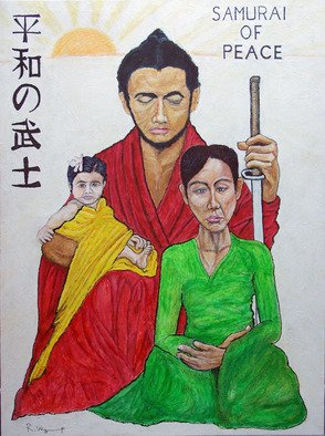 Richard Wynne: 'The Samurai of Peace', 2006 Other Painting, Inspirational. This is my entry to the Beppu Asuan Biannual of Contemporary Art. Perhaps one needs to be a warrior to be peaceful. ...
