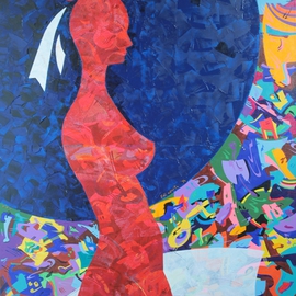 Edi Apostu: 'Costana in the Dark Erotic Aggressivity', 2015 Acrylic Painting, Erotic. Artist Description:  Costana in the Dark.  Erotic Aggressivity symbolizes femininity, the active woman, the eroticism of the mature woman, fulfilled, satisfied erotic what knows exactly what she wants and what to do to get maximum of sexual satisfaction.  www.  ediapostu.  eu...