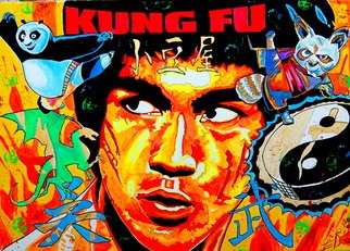 Norbert Szuk: 'kung fu', 2020 Acrylic Painting, Ethnic. canvas...