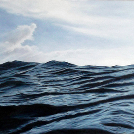 Edna Schonblum: ' Home', 2017 Oil Painting, Seascape. Artist Description: a view from a high sea...