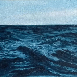 Edna Schonblum: 'quantine number 4', 2020 Oil Painting, Seascape. Artist Description: at home in covid s quarantine painting places I wanted to be...