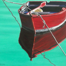 Edna Schonblum Artwork tethered 1, 2015 Oil Painting, Boating