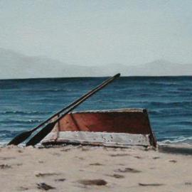 Edna Schonblum: 'waiting', 2005 Oil Painting, Seascape. 