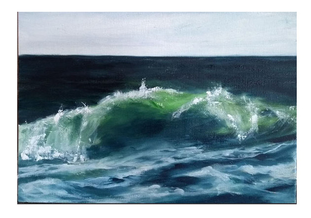 Edna Schonblum  'Wave Quarantine Number 2', created in 2020, Original Painting Oil.