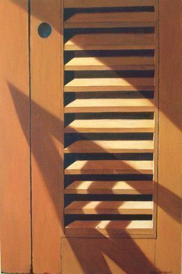 Edna Schonblum: 'window  detail', 2008 Oil Painting, Urban.  oil over canvas over wood ...
