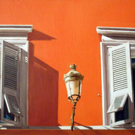 Edna Schonblum: 'windows 2', 2008 Oil Painting, Urban. Artist Description:  oil over canvas glued in a wood pannel ...