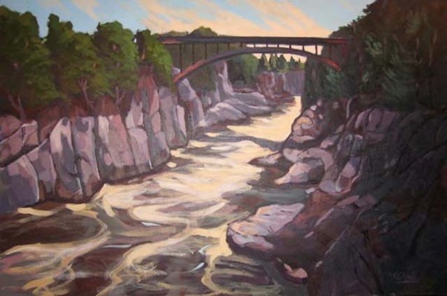 Edward Abela  'Grand Falls, New Brunswick, Canada', created in 2009, Original Watercolor.