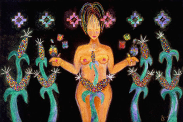 Artist Edward Guzman. 'Blessings Of Beauty And Abundance' Artwork Image, Created in 2005, Original Printmaking Giclee. #art #artist