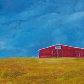 Paul Edwards: 'Lincolnshire Red Barn', 2009 Acrylic Painting, Landscape. Artist Description:  View across recently cropped field to old red barn. Deepest Lincolnshire, acrylic on canvas ...