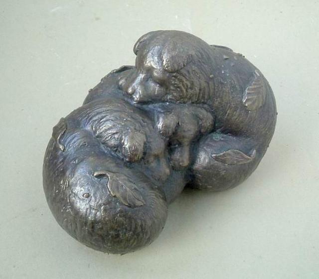 Alexander Efimov  'Puppies', created in 2000, Original Sculpture Bronze.