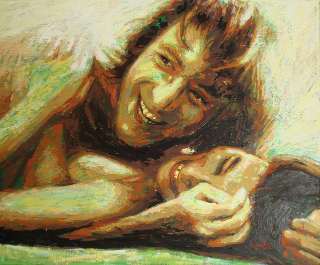 Erick Nogueda  'John Lennon And Yoko Ono Portrait One', created in 2012, Original Painting Acrylic.