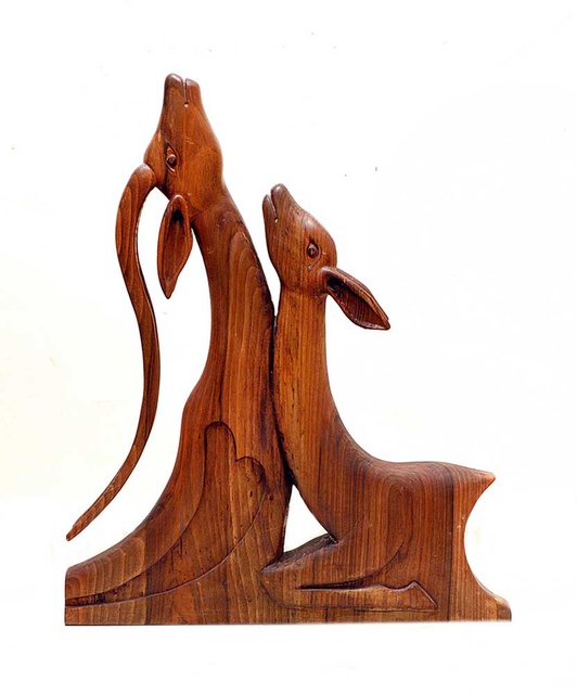 Eisa Ahmadi  'Lovers', created in 2010, Original Sculpture Wood.