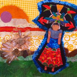 Elizabeth Bogard Artwork Harvest Maiden, 2015 Mixed Media, Southwestern