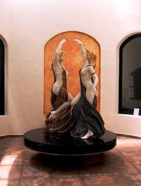 Andrew Wielawski  'Amarilli And Corisca', created in 2005, Original Sculpture Bronze.